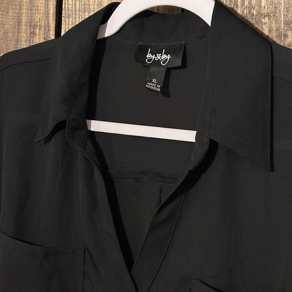 Black Button-Up Shirt by & by